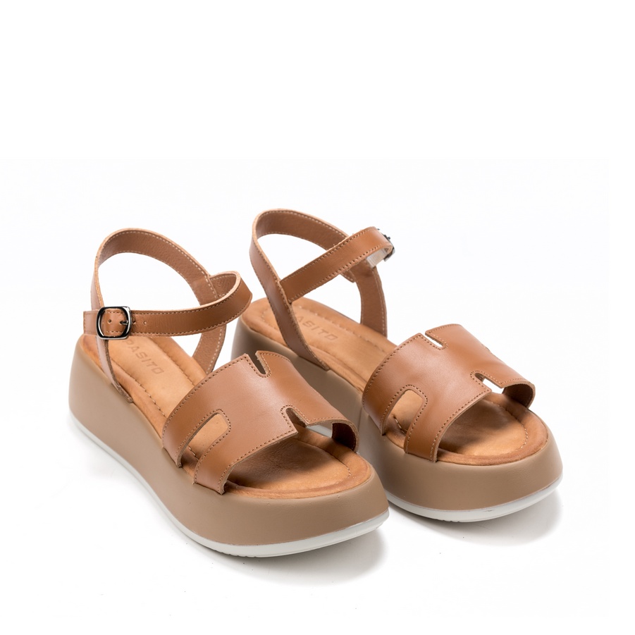 Ženske kožne sandale Pasito-701312 tamno bež ravne 6 15624 pasito 701312 cuoio 2